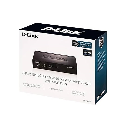 D Link DES 1008PA 8 Port Fast Ethernet PoE Desktop Switch.1