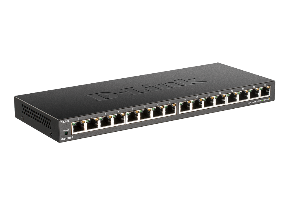 D Link DGS 1016S.B 16 Port Desktop Gigabit Unmanaged Switch.
